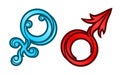 Mars and Venus Symbols Royalty Free Stock Photo