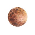 Mars watercolor illustration. Hand drawn illustration on white background isolated.