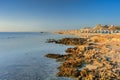 Marsa Alam, Egypt - May 10, 2023: Beautiful beach area of the Akassia Swiss Resort by the Red Sea in Marsa Alam, Egypt Royalty Free Stock Photo