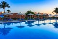 Marsa Alam, Egypt - May 10, 2023: Pool area of the Akassia Swiss Resort by the Red Sea in Marsa Alam, Egypt Royalty Free Stock Photo