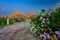 Marsa Alam, Egypt - May 7, 2023: Traditional architecture of the Akassia Swiss Resort in Marsa Alam by the Red Sea in Egypt Royalty Free Stock Photo