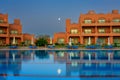 Marsa Alam, Egypt - May 7, 2023: Traditional architecture of the Akassia Swiss Resort in Marsa Alam by the Red Sea in Egypt Royalty Free Stock Photo