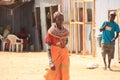 Kenyan woman from the Samburu tribe related to the Masai tribe in national jewelery