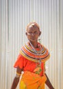 Kenyan woman from the Samburu tribe related to the Masai tribe in national jewelery