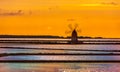 Marsala salt pans at sunset, Sicily, Italy