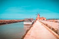 Marsala Salt Pans with the Windmills, Trapani, Sicily, Italy, Europe
