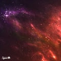 Marsala Space background With Colourful nebulas and glowing stars. Vector illustration. Royalty Free Stock Photo