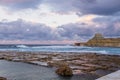 Marsalforn xwejni bay Saltpans. Cave view Royalty Free Stock Photo