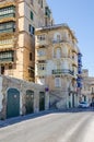 Marsamxett Street with residential buildings out of limestone