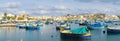 Marsaxlokk fishermen village in Malta. Panoramic view. Royalty Free Stock Photo