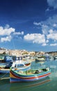 Marsaxlokk harbour and traditional mediterranean fishing boats i