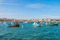 Marsaxlokk with Luzzu, traditional fishing boat from Malta islands Royalty Free Stock Photo