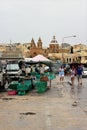 Marsaxlokk, Malta, August 2016. The famous fish market in the town square. Royalty Free Stock Photo