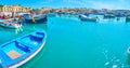 The boats in harbour of Marsaxlokk Royalty Free Stock Photo