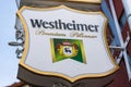 Westheimer beer sign in marsberg germany Royalty Free Stock Photo