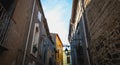 Architectural detail of small typical townhouses of Marseillan