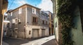 Architectural detail of small typical townhouses of Marseillan