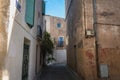 Architectural detail of small typical townhouses of Marseillan