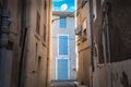 Architectural detail of small typical townhouses of Marseillan