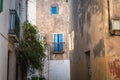 Architectural detail of small typical townhouses of Marseillan