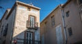 Architectural detail of small typical townhouses of Marseillan