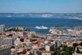 Marseille aerial view from Notre-Dame de la Garde Church, Provence, France Royalty Free Stock Photo