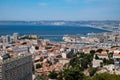 Marseille aerial view from Notre-Dame de la Garde Church, Provence, France Royalty Free Stock Photo