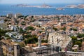 Marseille aerial view from Notre-Dame de la Garde Church, Provence, France Royalty Free Stock Photo