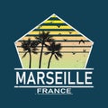 Marseille. City of France. Editable vector logo design.