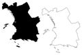 Marseille City French Republic, France map vector illustration, scribble sketch City of Marseilles map