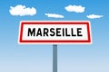Marseille city sign in France