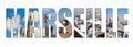 Marseille city title letters composite image