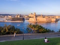 Saint Jean Castle and Cathedral de la Major and the Vieux port i Royalty Free Stock Photo