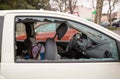 MARSEILLE / FRANCE - 03 20 2017 Car glass is brocken Royalty Free Stock Photo