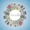 Marseille France City Skyline with Gray Buildings, Blue Sky and Royalty Free Stock Photo