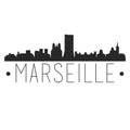 Marseille France. City Skyline. Silhouette City. Design Vector. Famous Monuments. Royalty Free Stock Photo