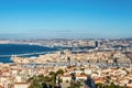 View of Marseille from basilica Notre-Dame de la Garde, France Royalty Free Stock Photo