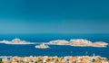Marseille, France. Elevated View Of Cityscape And If Castle In Marseilles, France. Sunny Summer Day With Bright Blue Sky Royalty Free Stock Photo