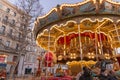 Colorful merry-go-round at the Canebiere in Marseille, France