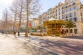 Colorful merry-go-round at the Canebiere in Marseille, France