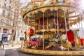 Colorful merry-go-round at the Canebiere in Marseille, France
