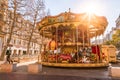 Colorful merry-go-round at the Canebiere in Marseille, France