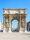 The Porte d`Aix, the triumphal arch of Marseille, France, on a sunny day