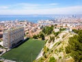 Panoramic view over the city and the Old Port of Marseille, France Royalty Free Stock Photo