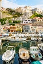 The small fishing port of the Vallon des Auffes in Marseille, France, at the end of the day