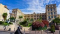 Marseille, France - May 29, 2023: A statue of Honore Daumier artist is seen in front of Intercontinental Marseille The