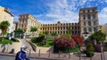 Marseille, France - May 29, 2023: A statue of Honore Daumier artist is seen in front of Intercontinental Marseille The