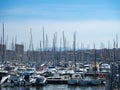 Marseille, France - May 15th 2022: Marina with sailboats in the old harbour Royalty Free Stock Photo