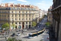 Modern environmentally friendly electric tram system in Marseille , France 2018.