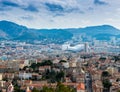 Aerial view of Marseille, and the stadium, in the mouth of the Rhone, in Provence, France Royalty Free Stock Photo